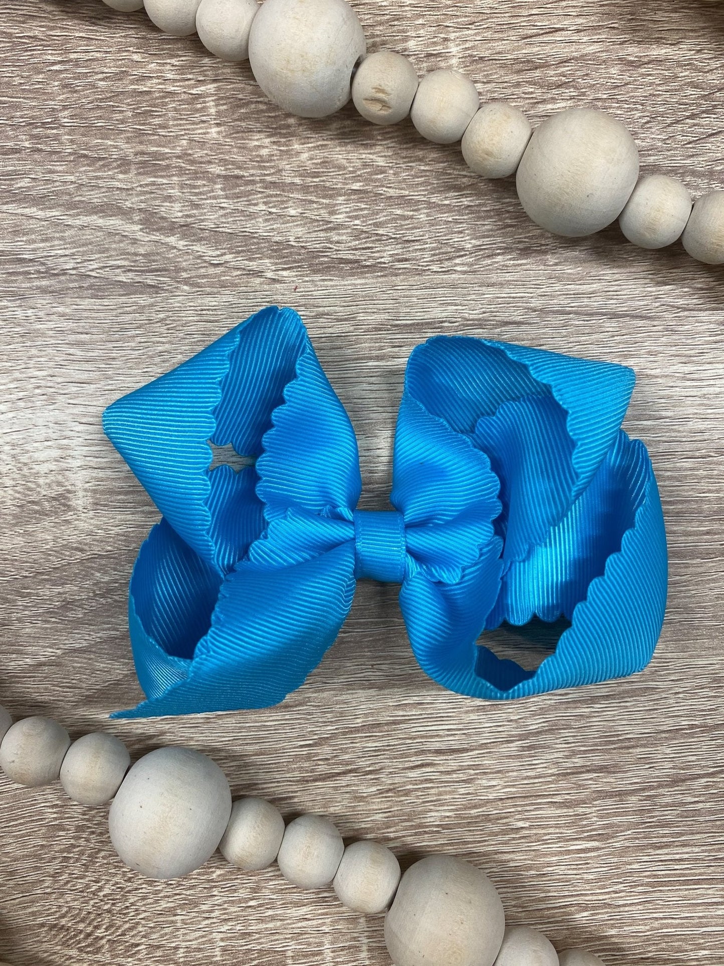 4.5" Classic Scalloped Hair Bow | Clip or Headband