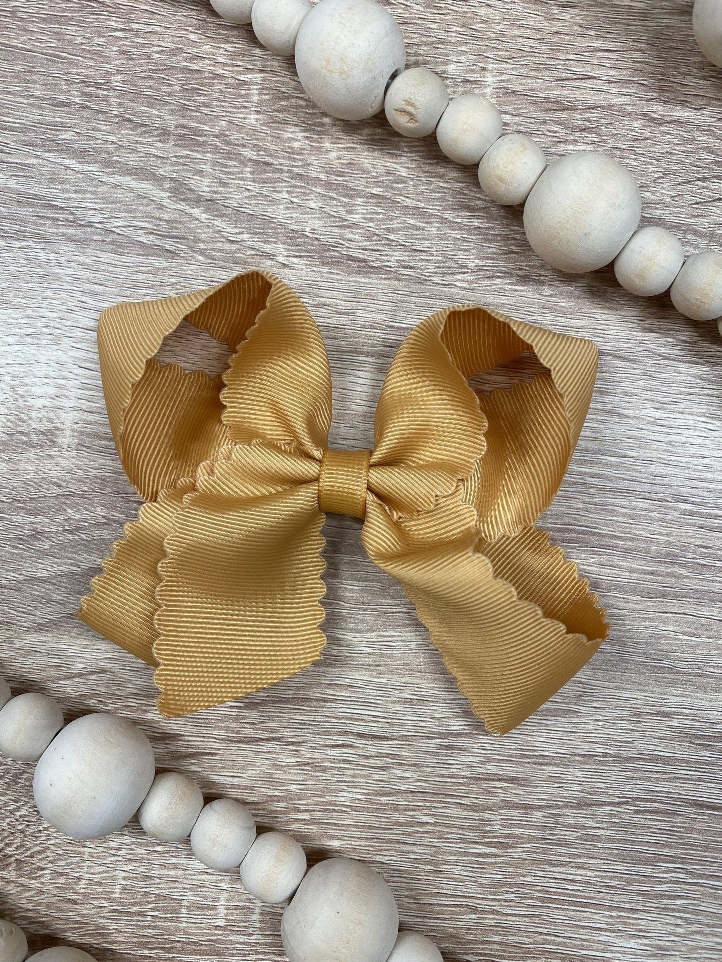 4.5" Classic Scalloped Hair Bow | Clip or Headband
