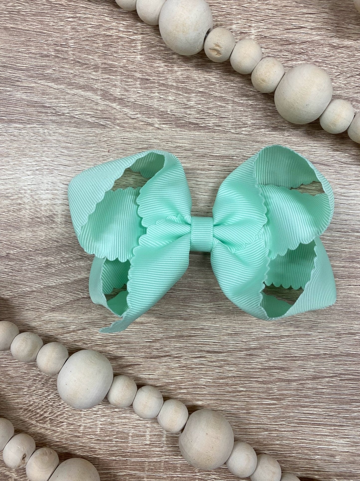 4.5" Classic Scalloped Hair Bow | Clip or Headband