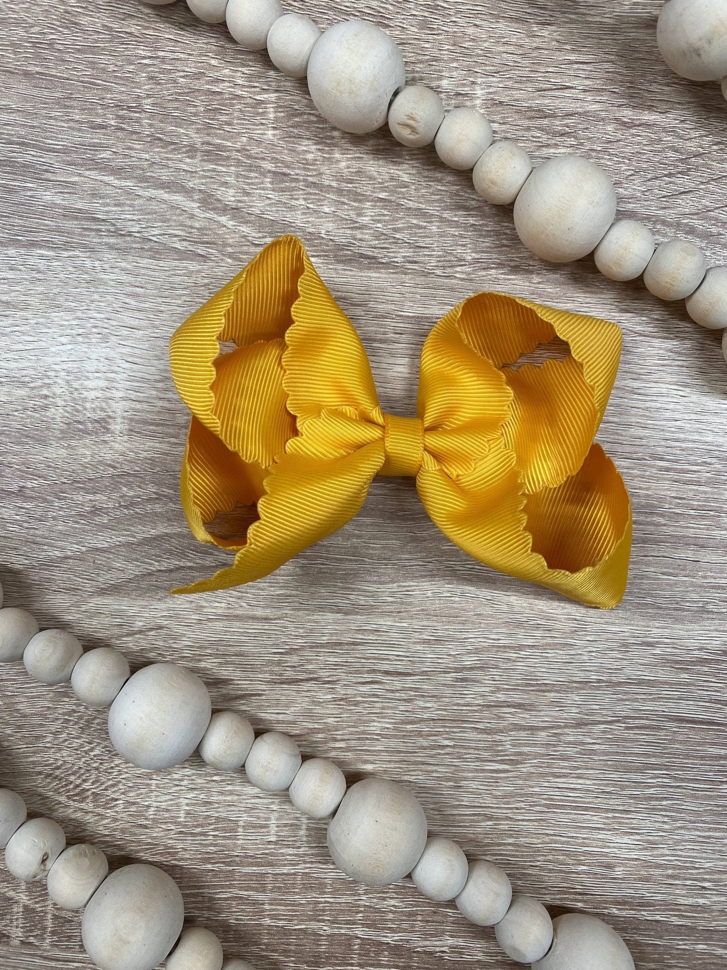 4.5" Classic Scalloped Hair Bow | Clip or Headband