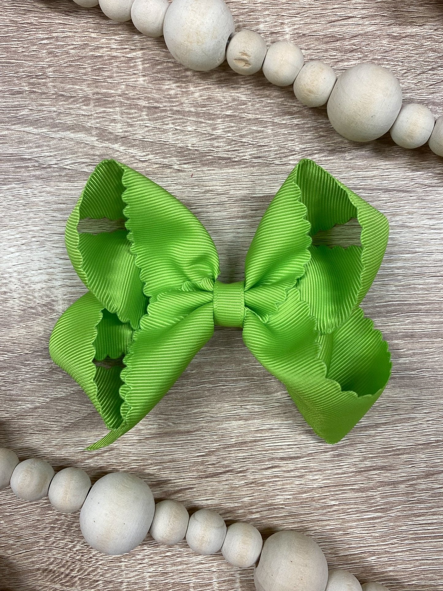 4.5" Classic Scalloped Hair Bow | Clip or Headband