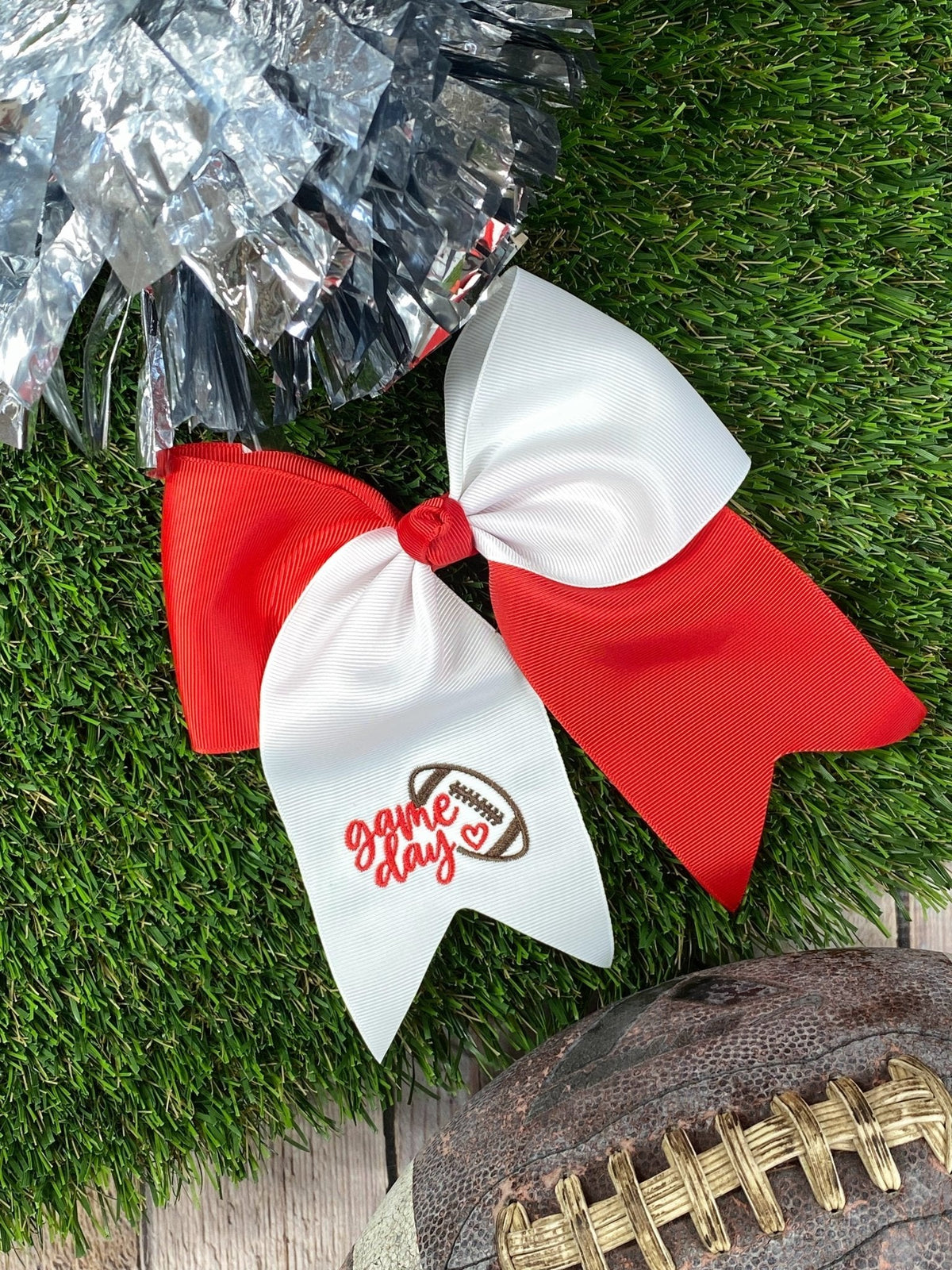 Game Day Embroidered Cheer Bows