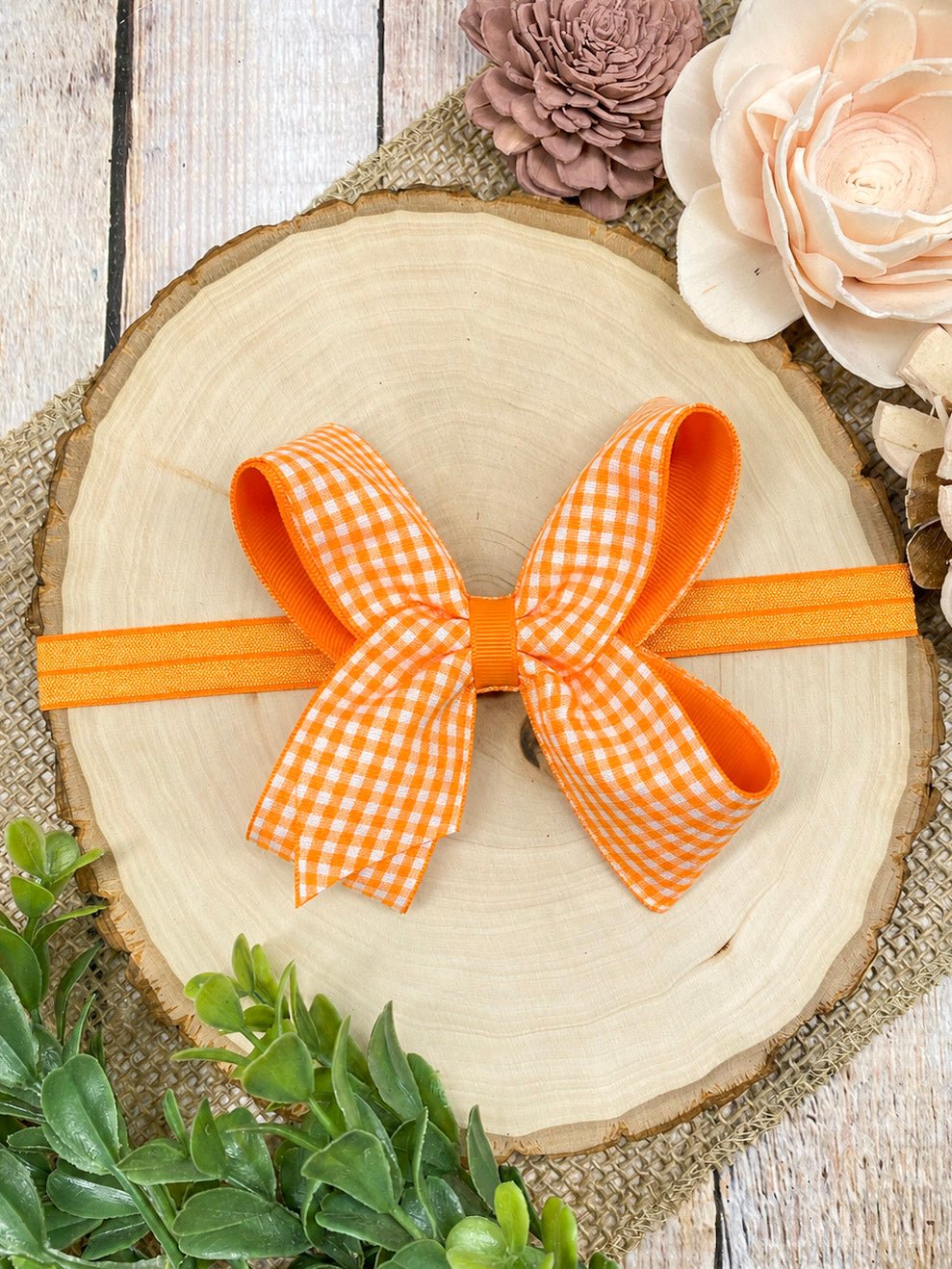 Gingham Classic Boutique Hair Bow | Clip or Headband