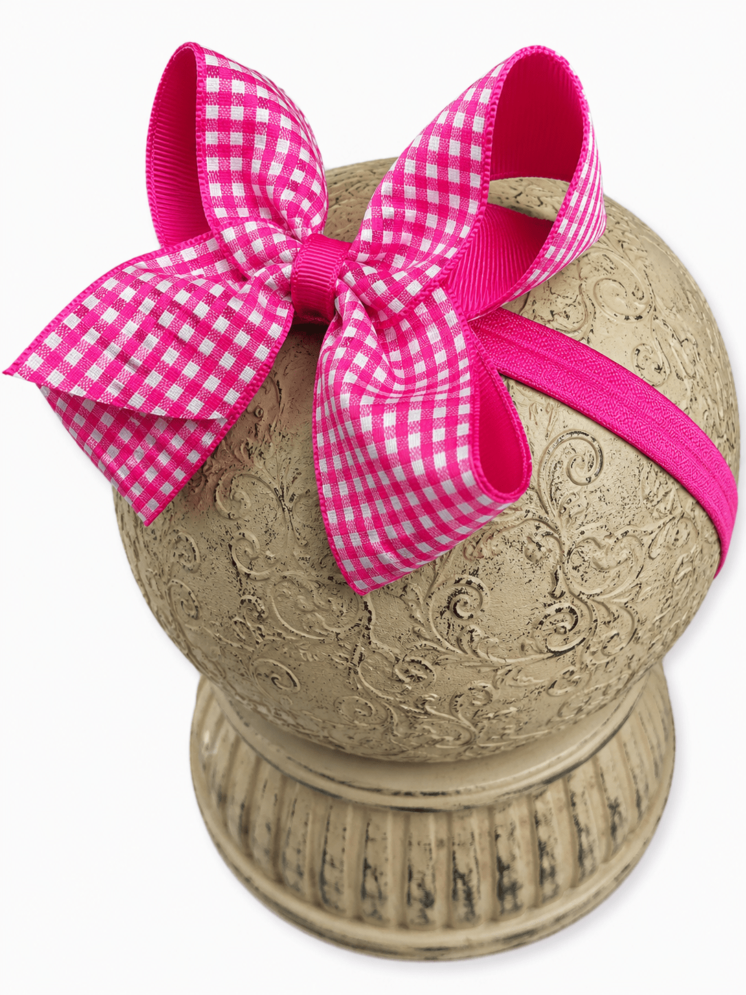 Gingham Classic Boutique Hair Bow | Clip or Headband