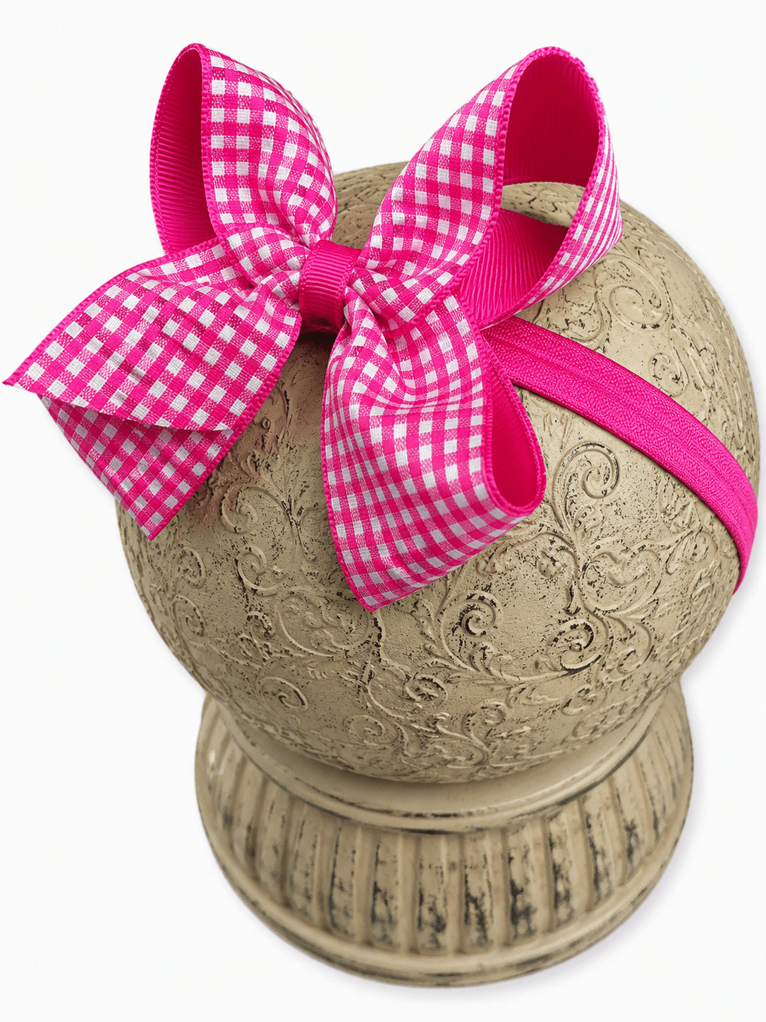 Gingham Classic Boutique Hair Bow | Clip or Headband