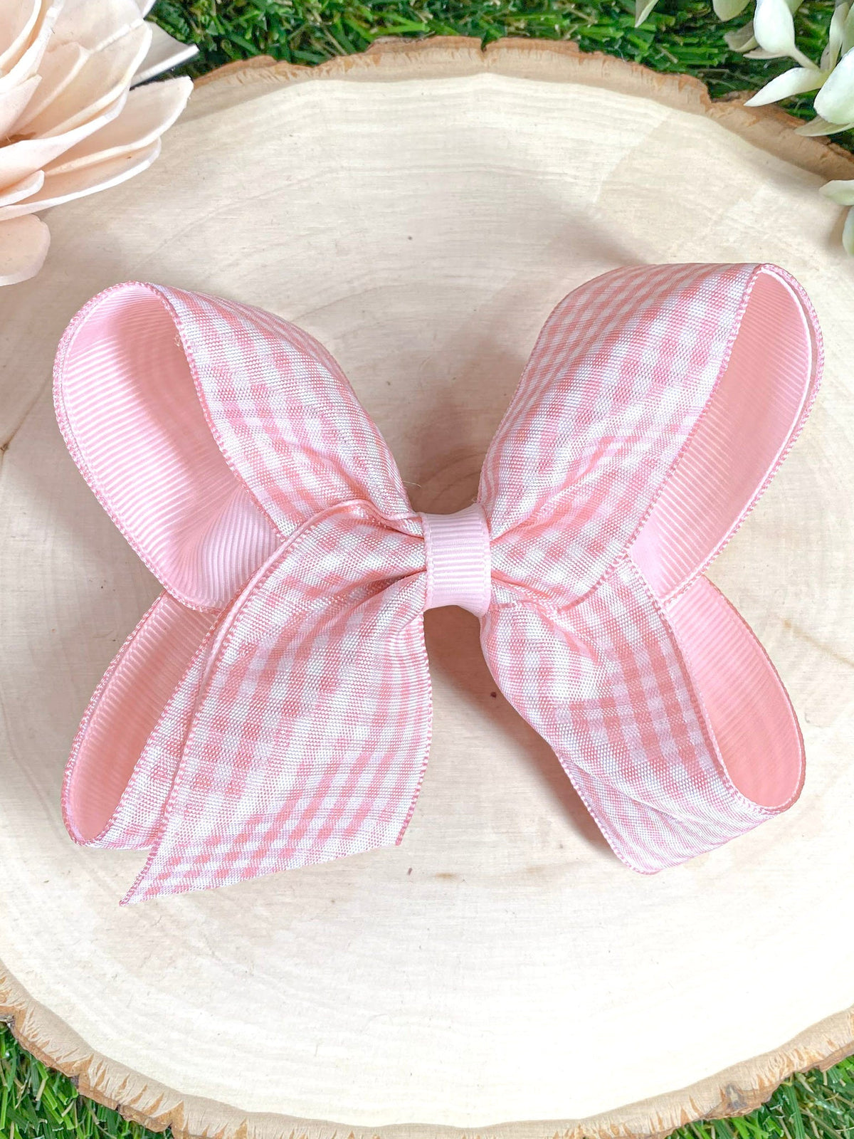Gingham Classic Boutique Hair Bow | Clip or Headband