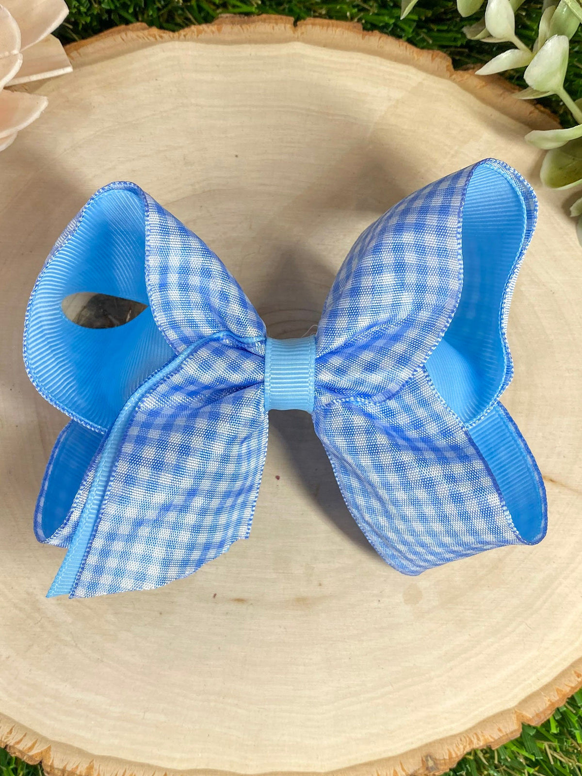Gingham Classic Boutique Hair Bow | Clip or Headband