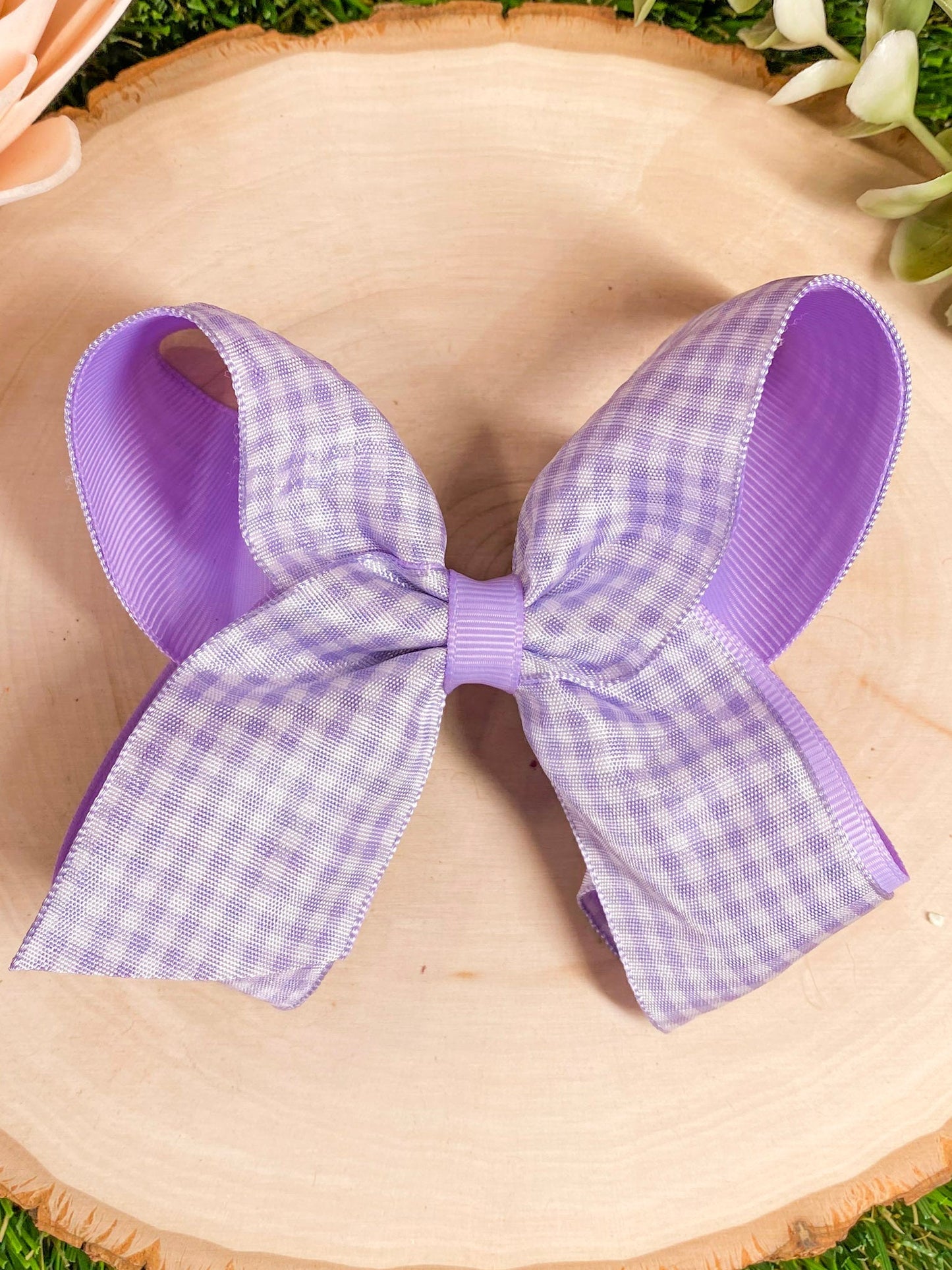 Gingham Classic Boutique Hair Bow | Clip or Headband