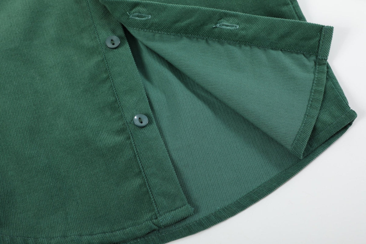 Green Corduroy Santa Dress Shirt