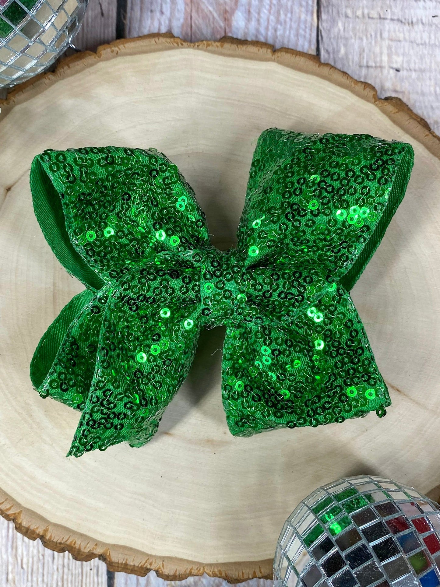 4.5" Sequin Hair Bow for Girls Sparkle Boutique Bow for Holidays & Parties | Alligator Clip