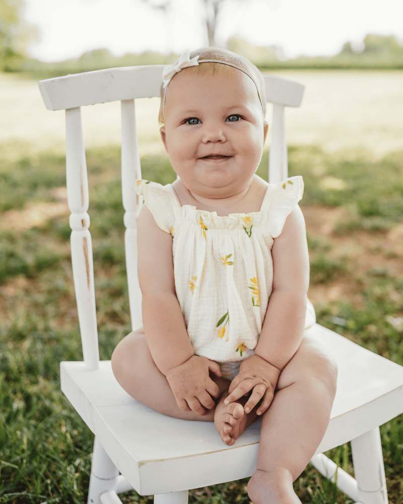 Ivy Flutter Sleeve Bubble Romper - Buttercup Bloom