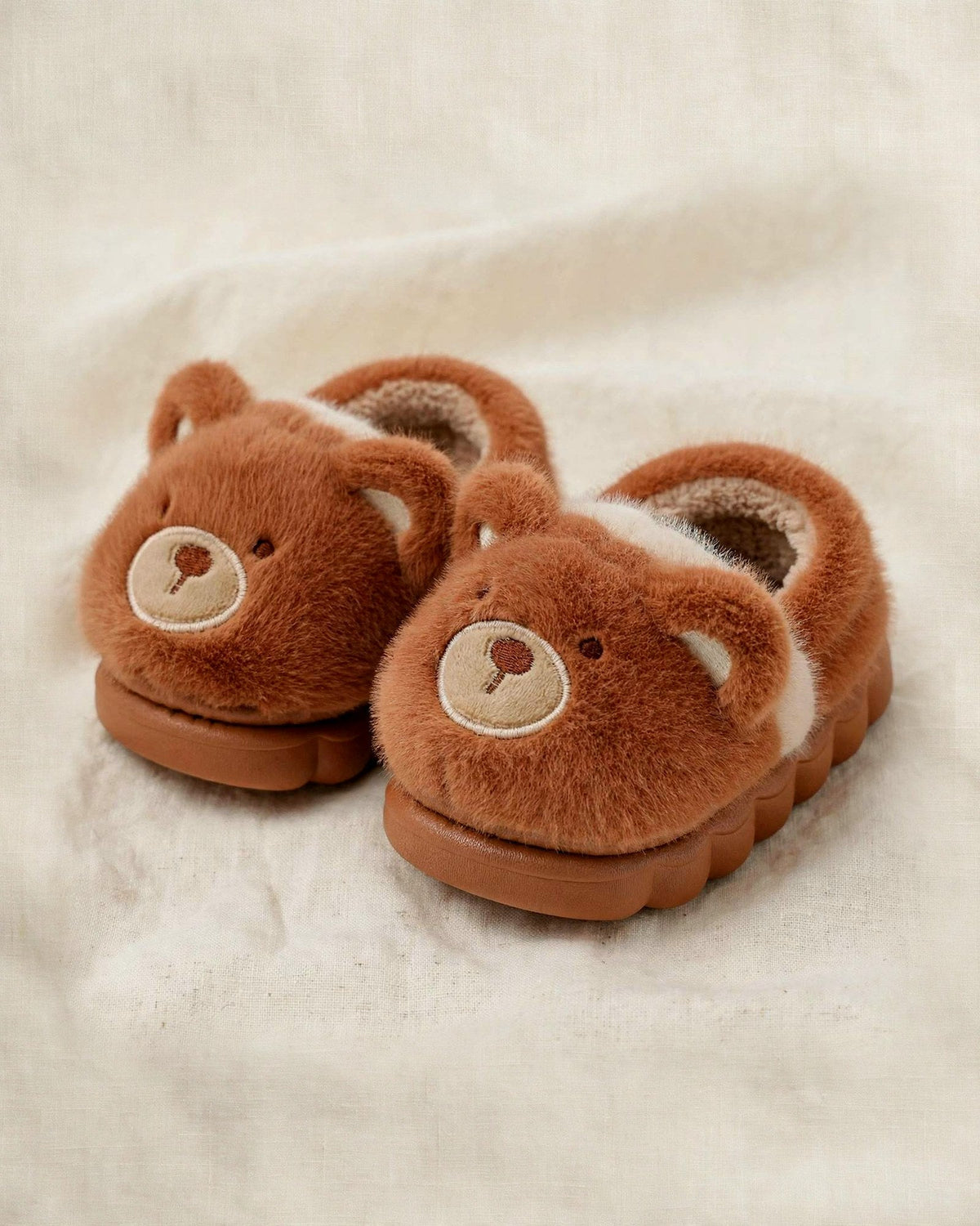 Kids’ Fuzzy House Slippers | Warm Non-Slip Toddler Slippers — Bear & Bunny