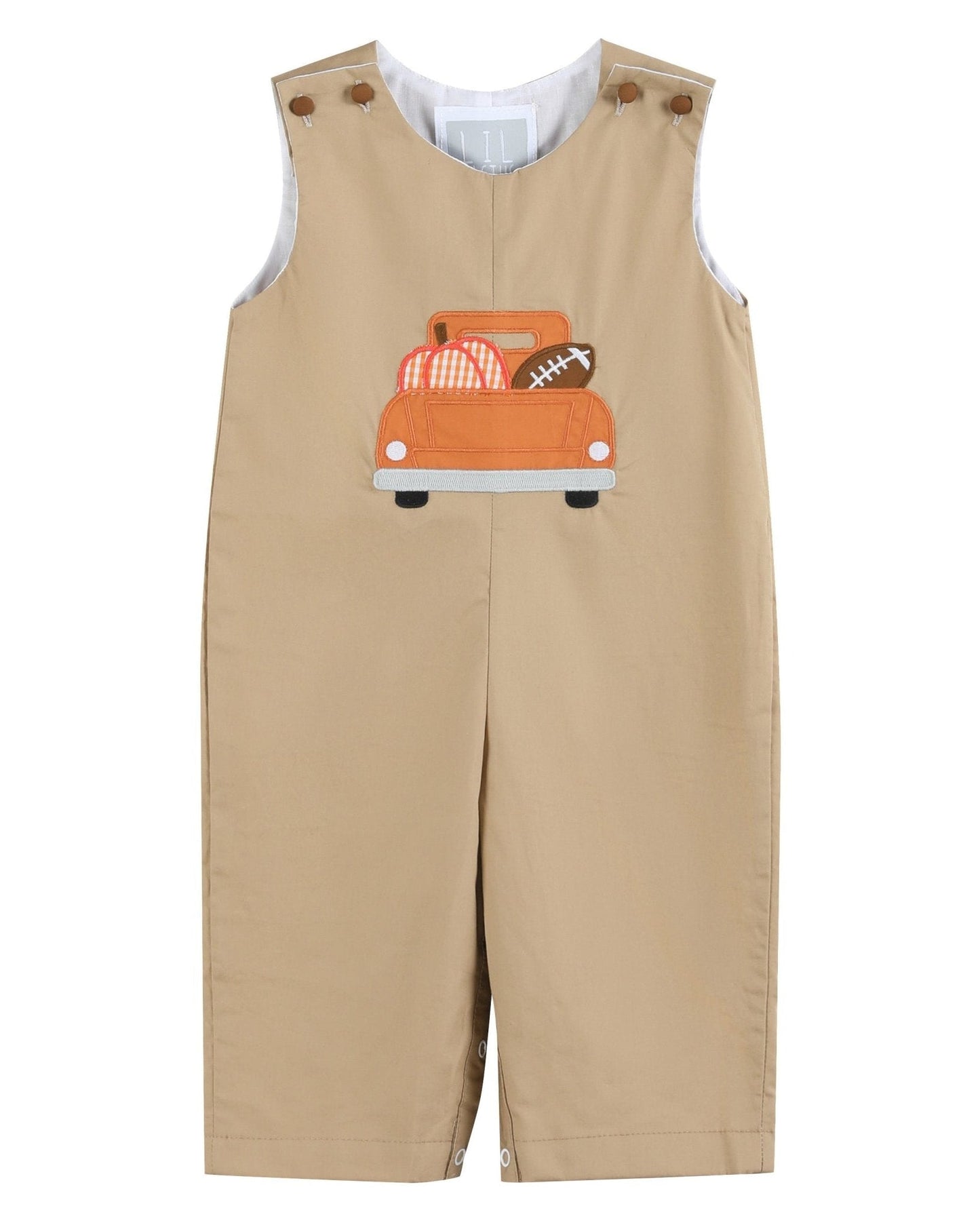 Light Brown Pumpkin Football Truck Longalls