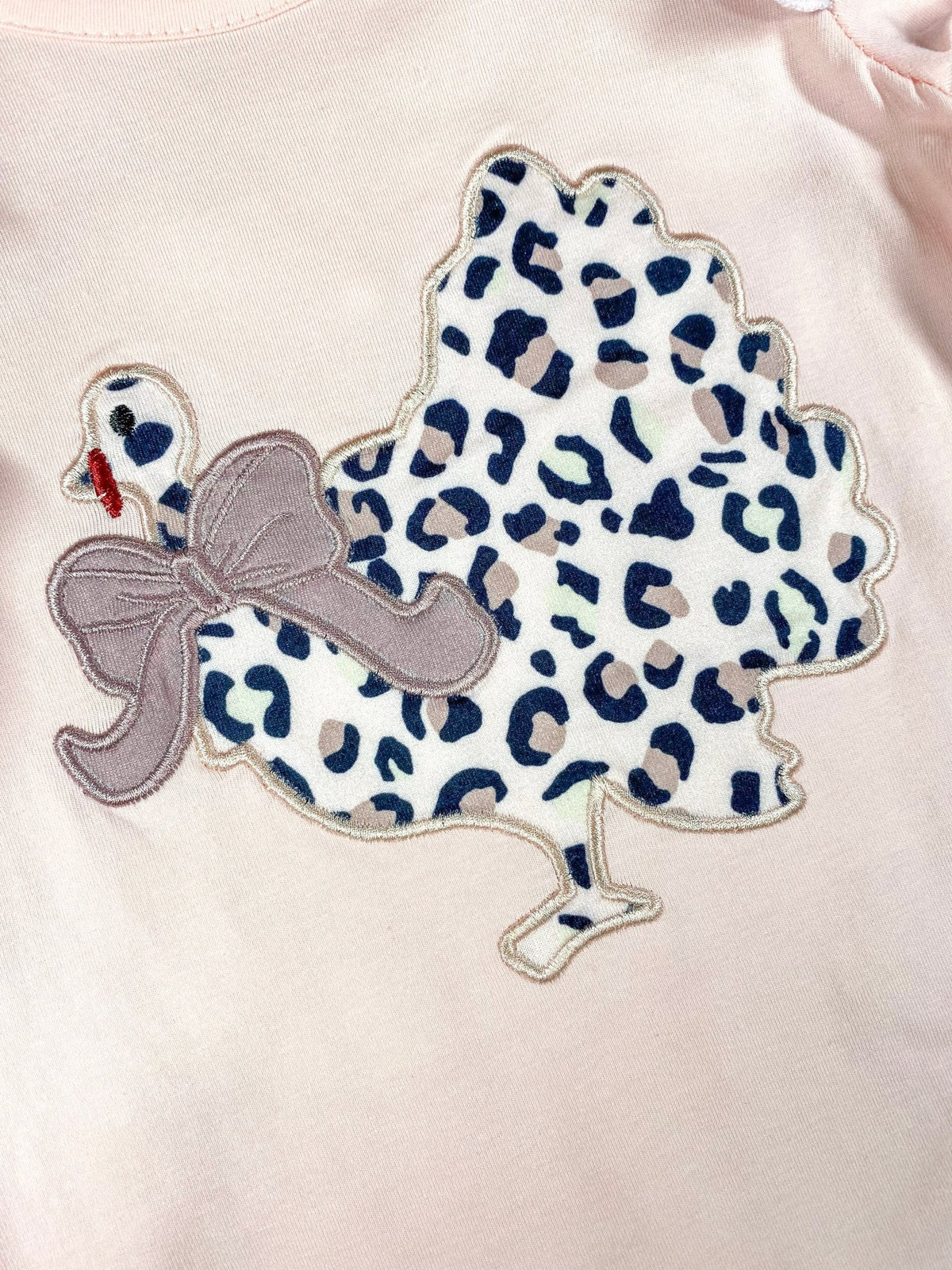 Light Pink Animal Print Turkey Girls Infant Onesie