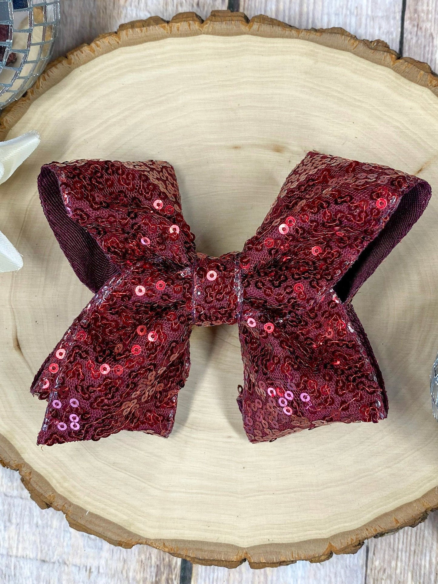4.5" Sequin Hair Bow for Girls Sparkle Boutique Bow for Holidays & Parties | Alligator Clip