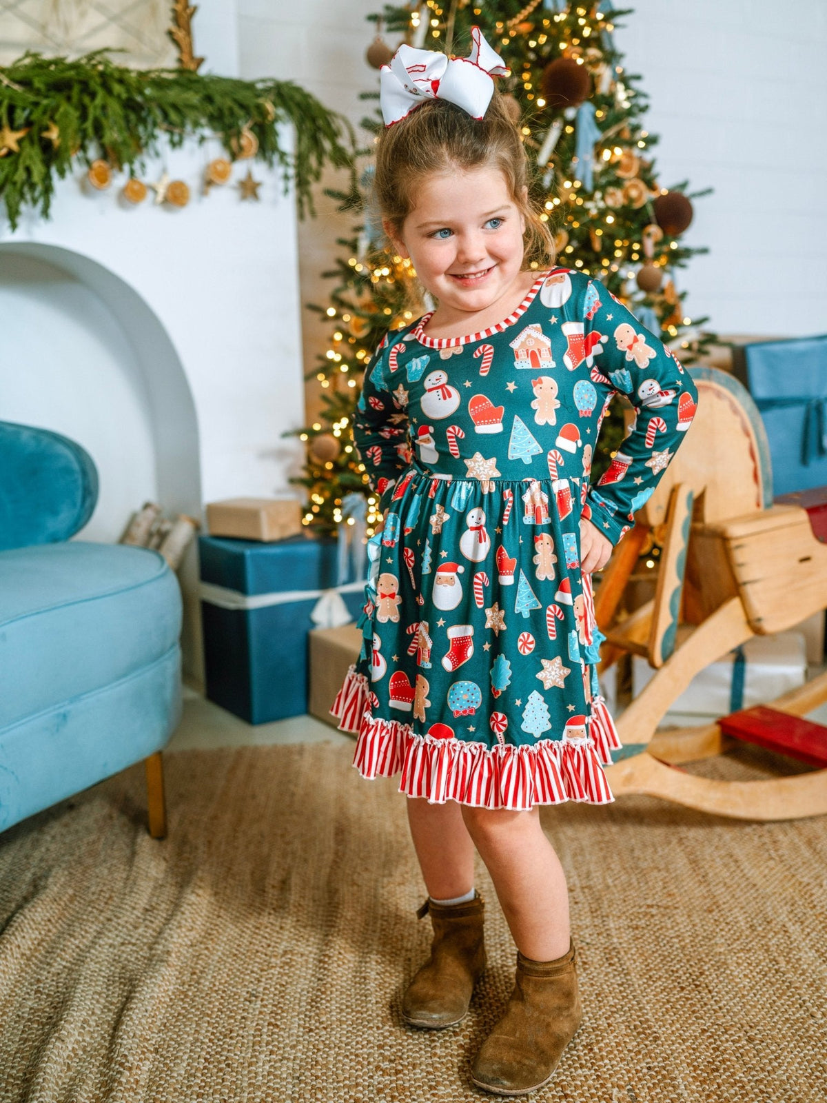 My Favorite Christmas Things Girls Twirl Dress