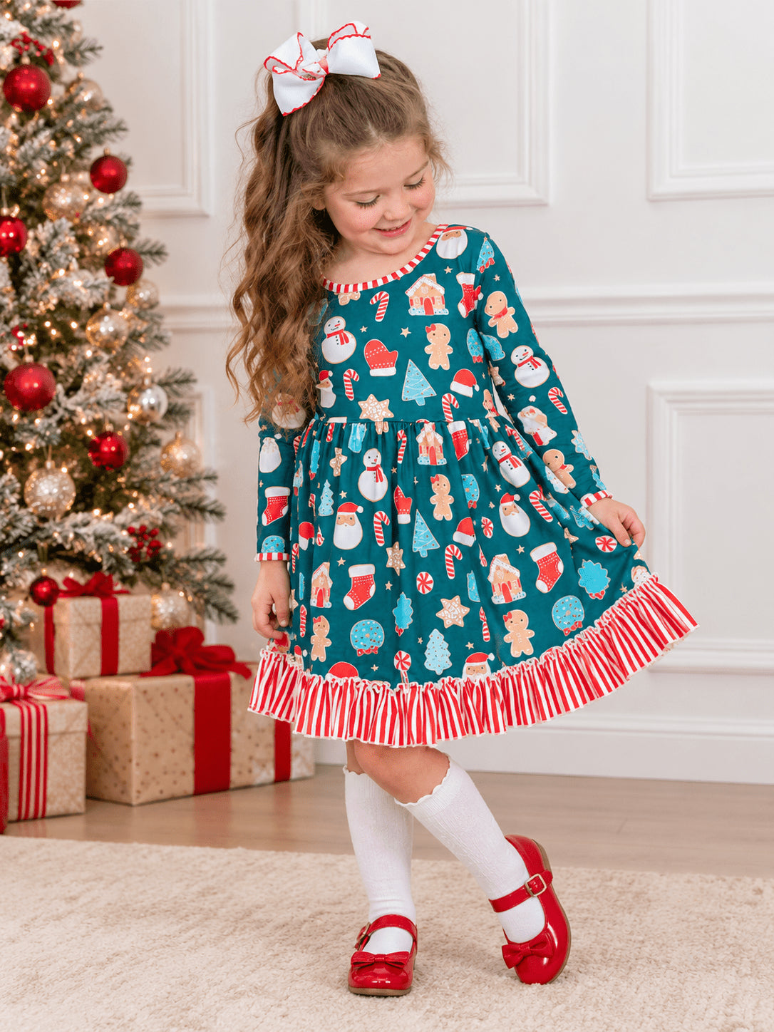 My Favorite Christmas Things Girls Twirl Dress
