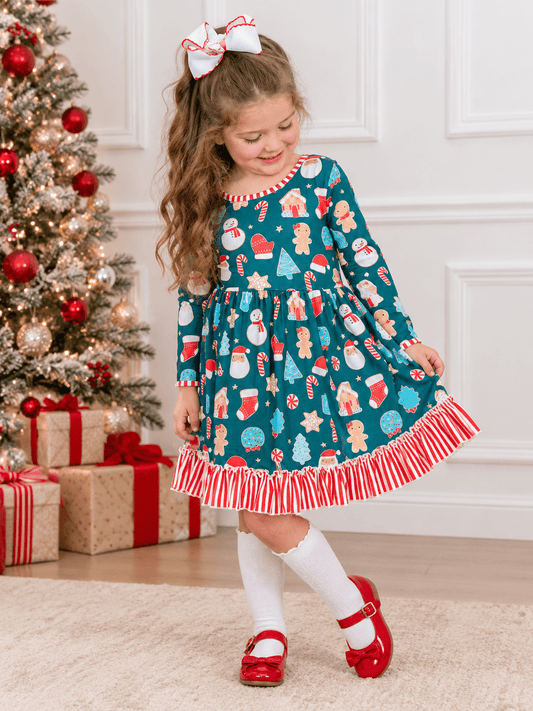 My Favorite Christmas Things Girls Twirl Dress