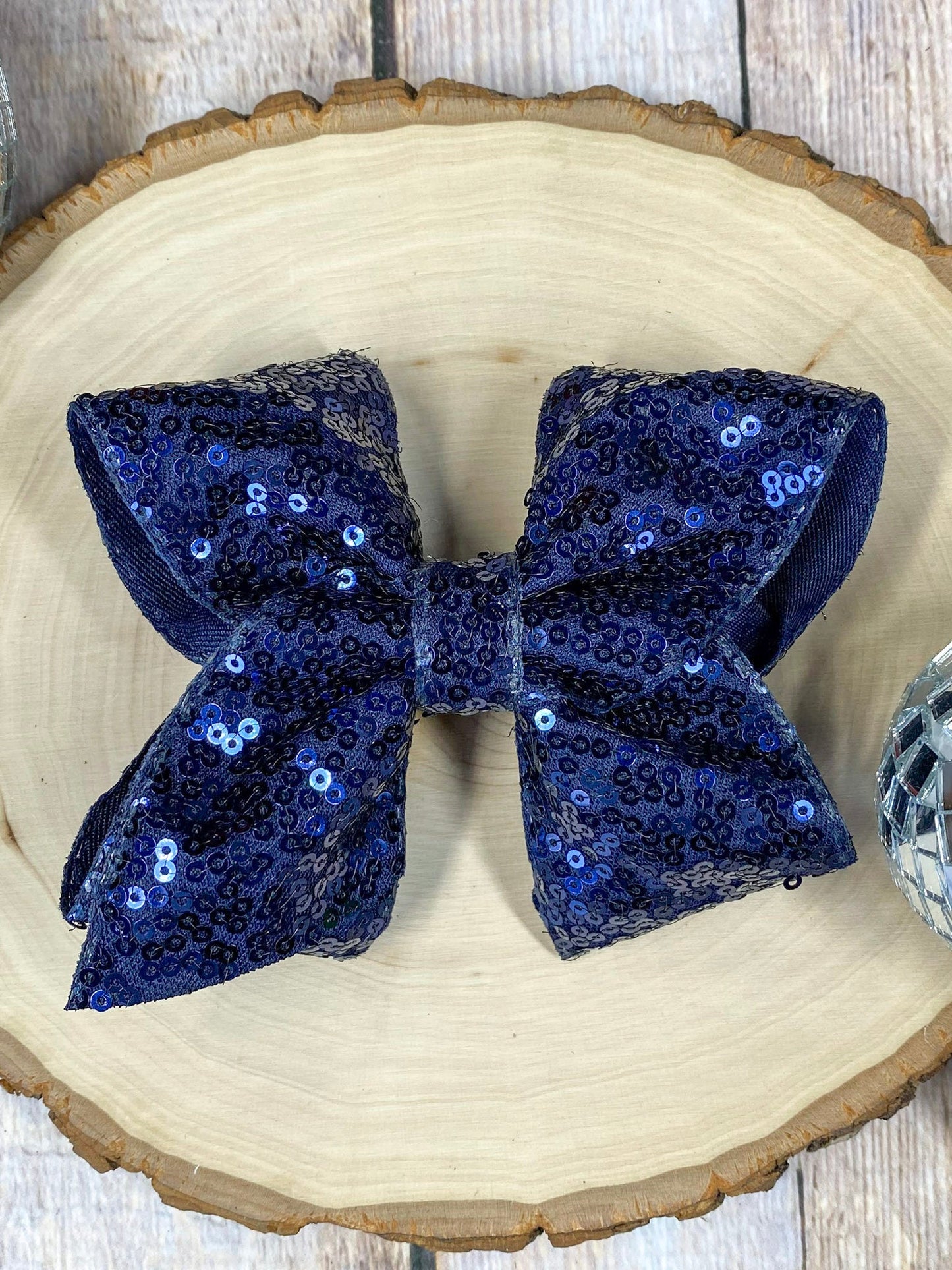 4.5" Sequin Hair Bow for Girls Sparkle Boutique Bow for Holidays & Parties | Alligator Clip