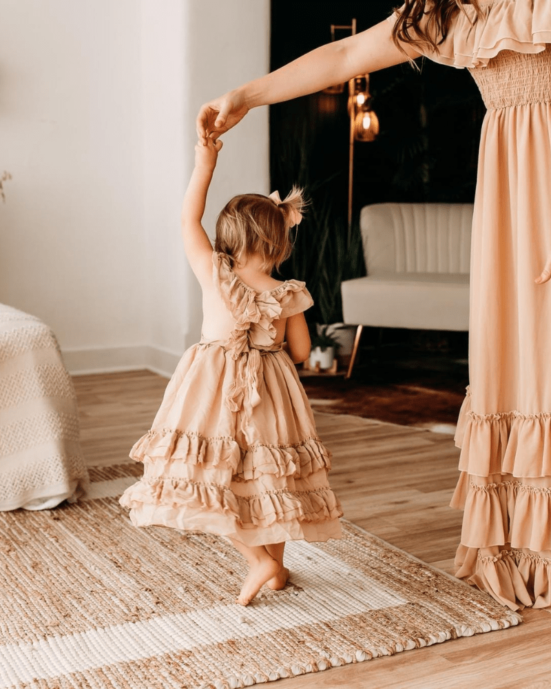 Nellie Ruffle Maxi Dress - Champagne