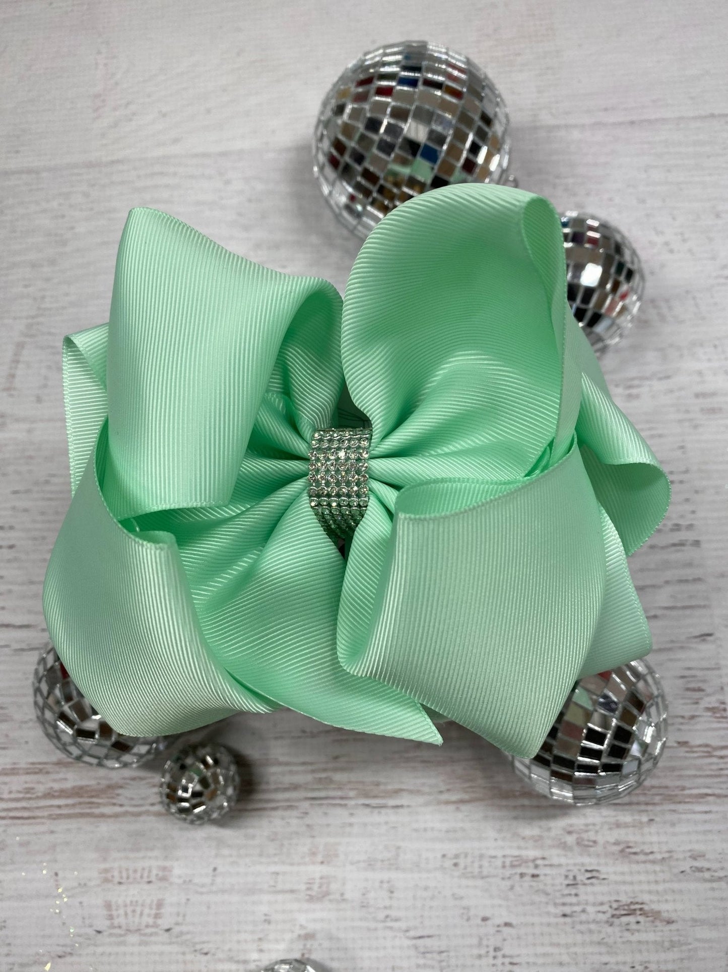 5.5" Oversize Rhinestone Center Knot Hair Bow | Alligator or French Clip