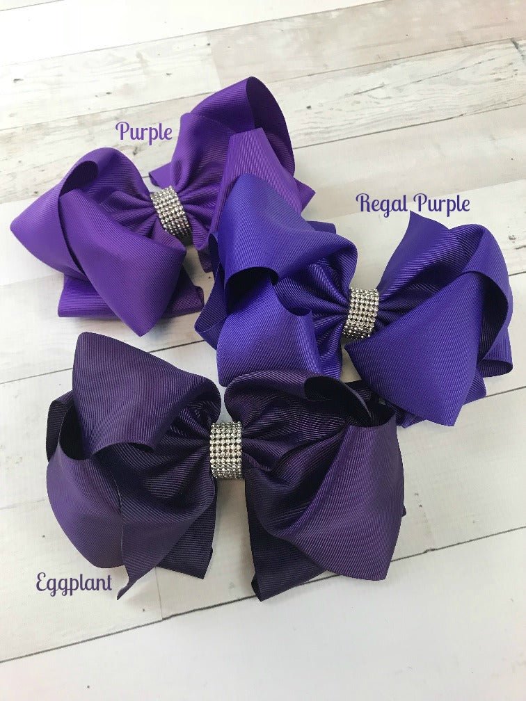5.5" Oversize Rhinestone Center Knot Hair Bow | Alligator or French Clip