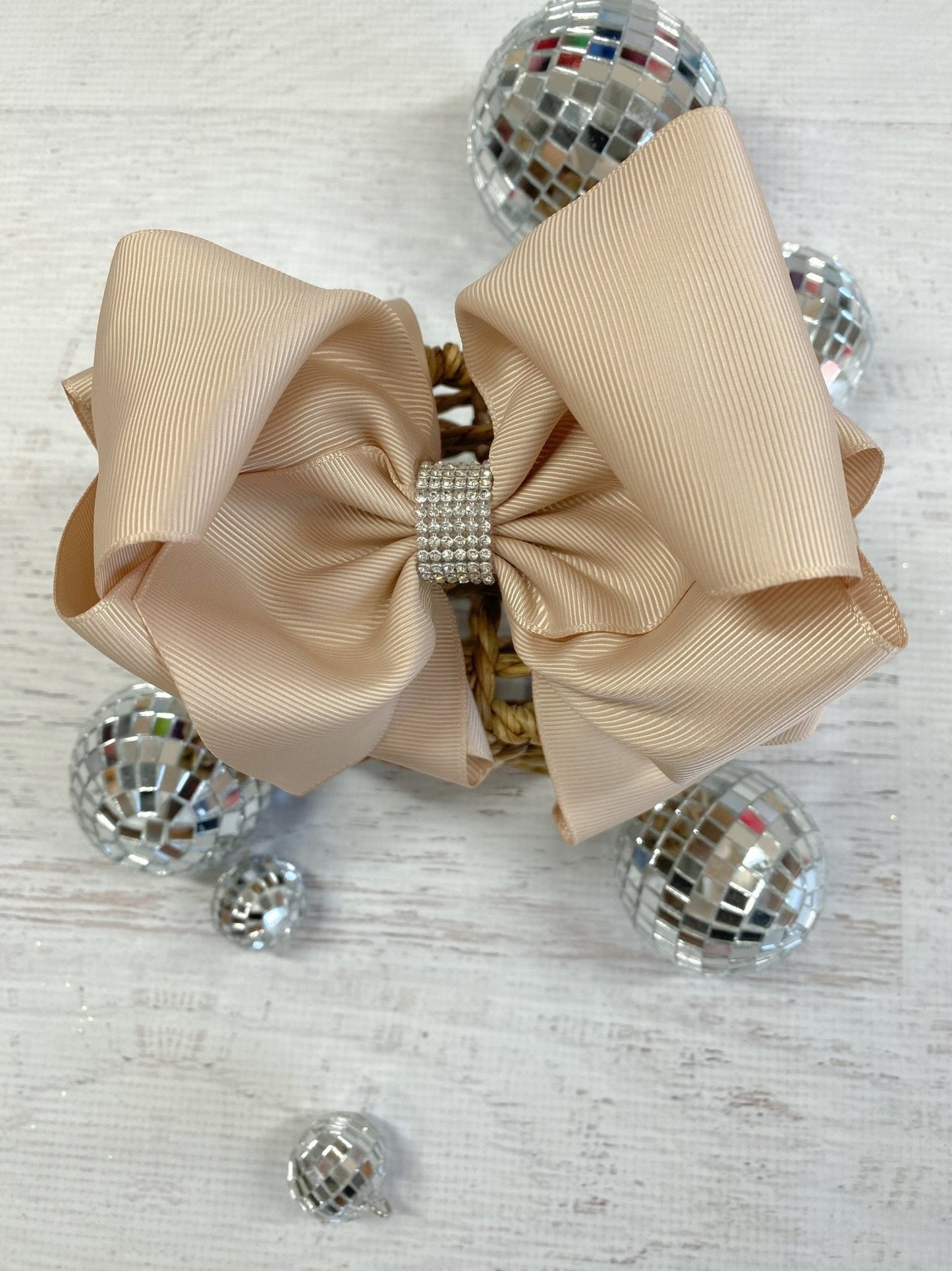 5.5" Oversize Rhinestone Center Knot Hair Bow | Alligator or French Clip