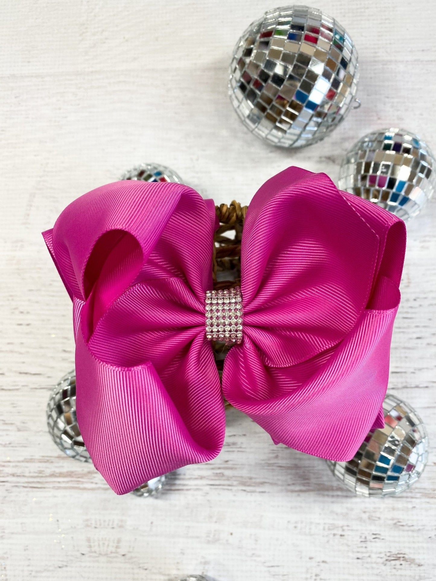 5.5" Oversize Rhinestone Center Knot Hair Bow | Alligator or French Clip
