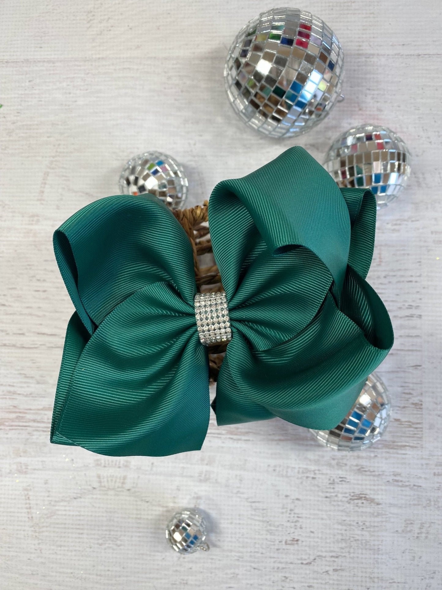 5.5" Oversize Rhinestone Center Knot Hair Bow | Alligator or French Clip
