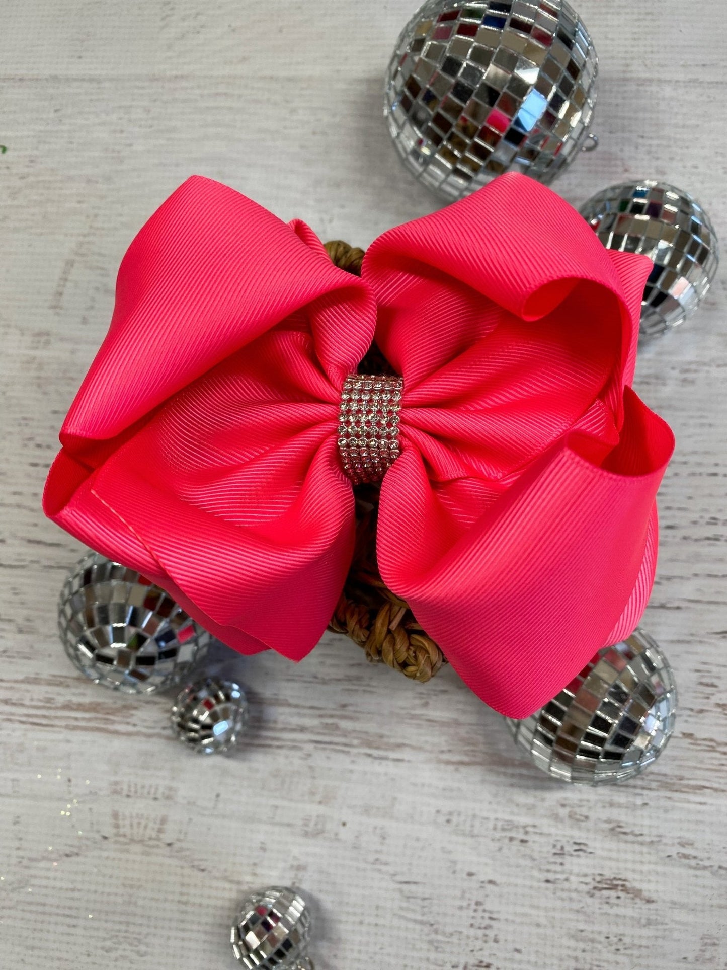 5.5" Oversize Rhinestone Center Knot Hair Bow | Alligator or French Clip