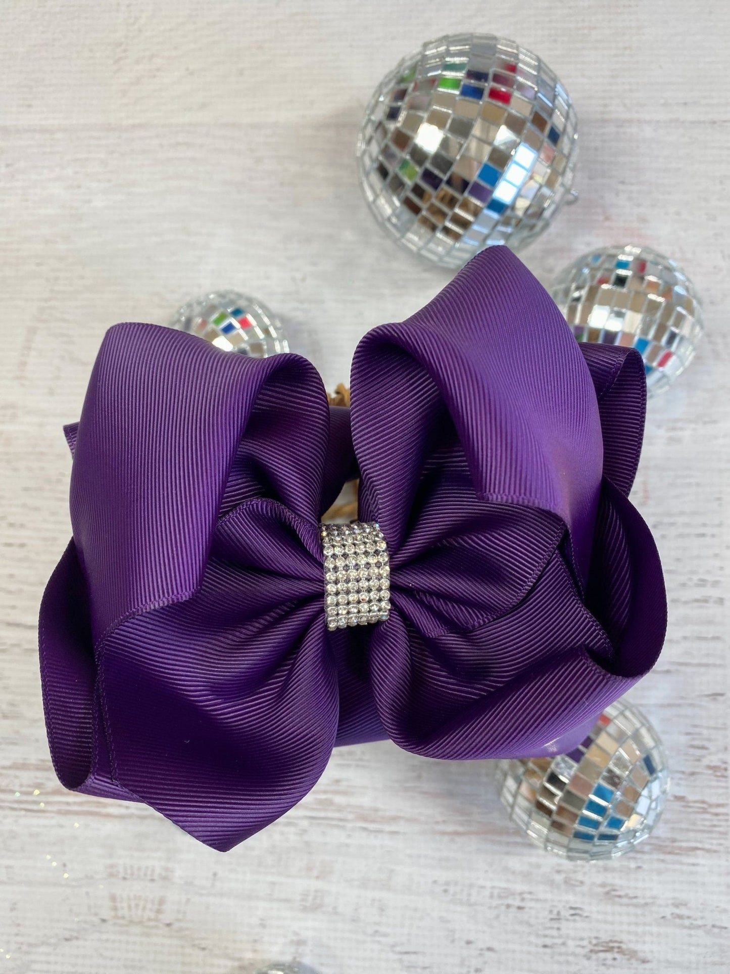 5.5" Oversize Rhinestone Center Knot Hair Bow | Alligator or French Clip
