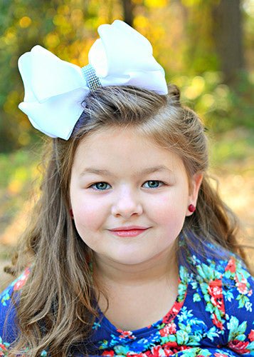 5.5" Oversize Rhinestone Center Knot Hair Bow | Alligator or French Clip