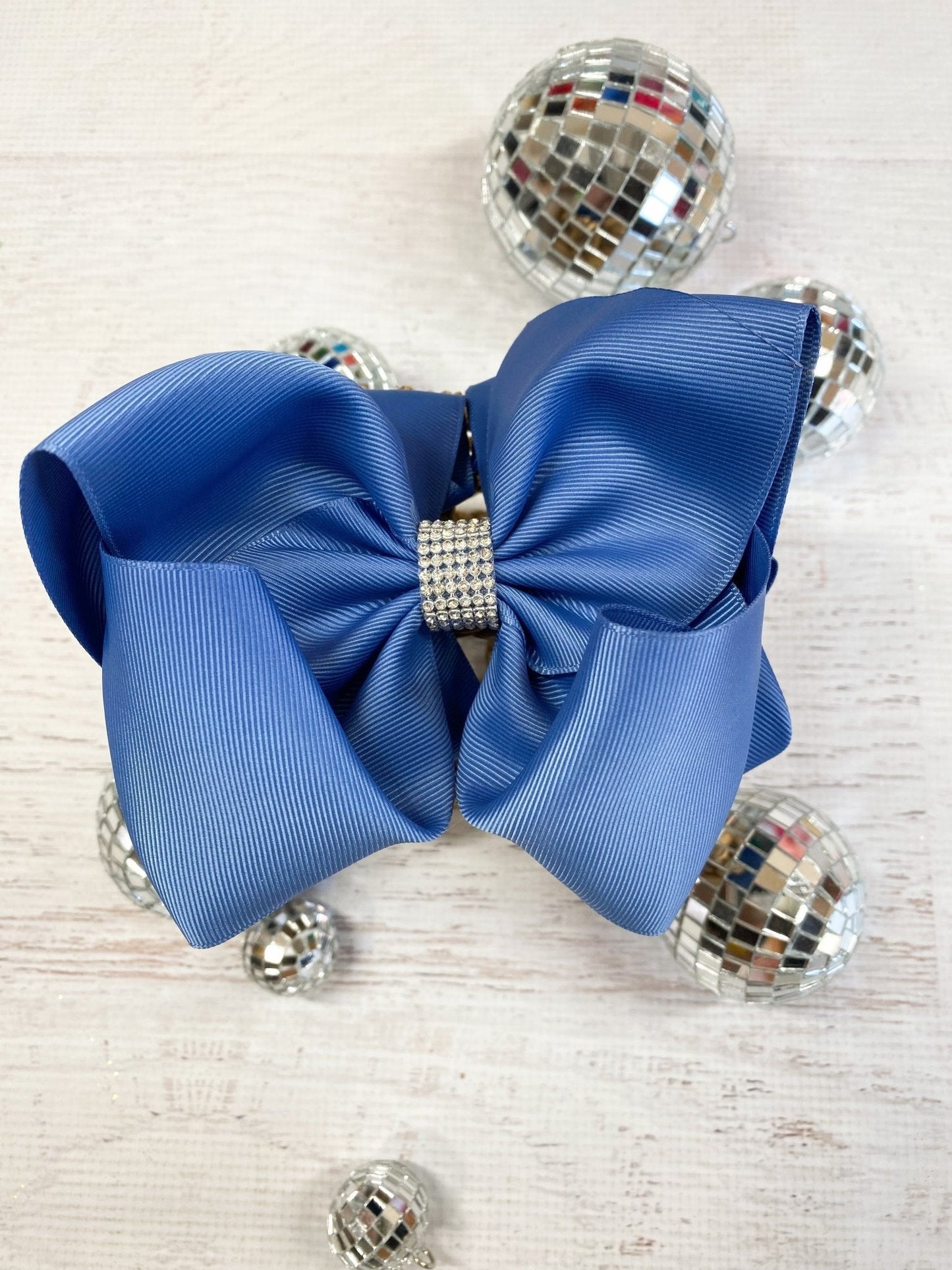 5.5" Oversize Rhinestone Center Knot Hair Bow | Alligator or French Clip