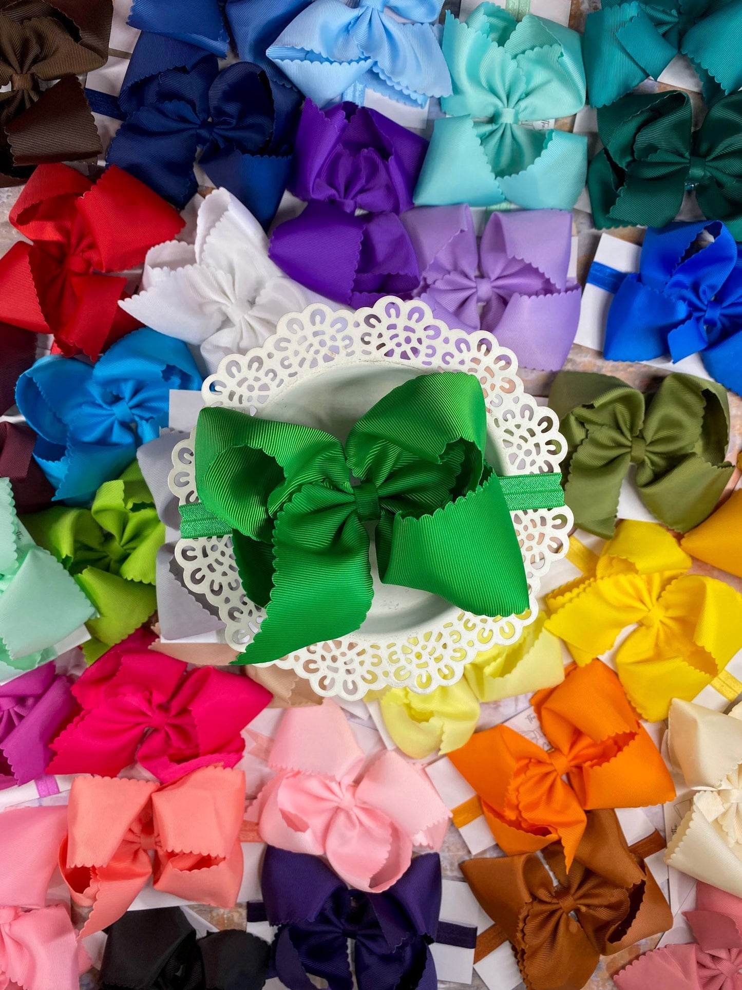 5.5" Oversize Scalloped Hair Bow | Clip or Headband