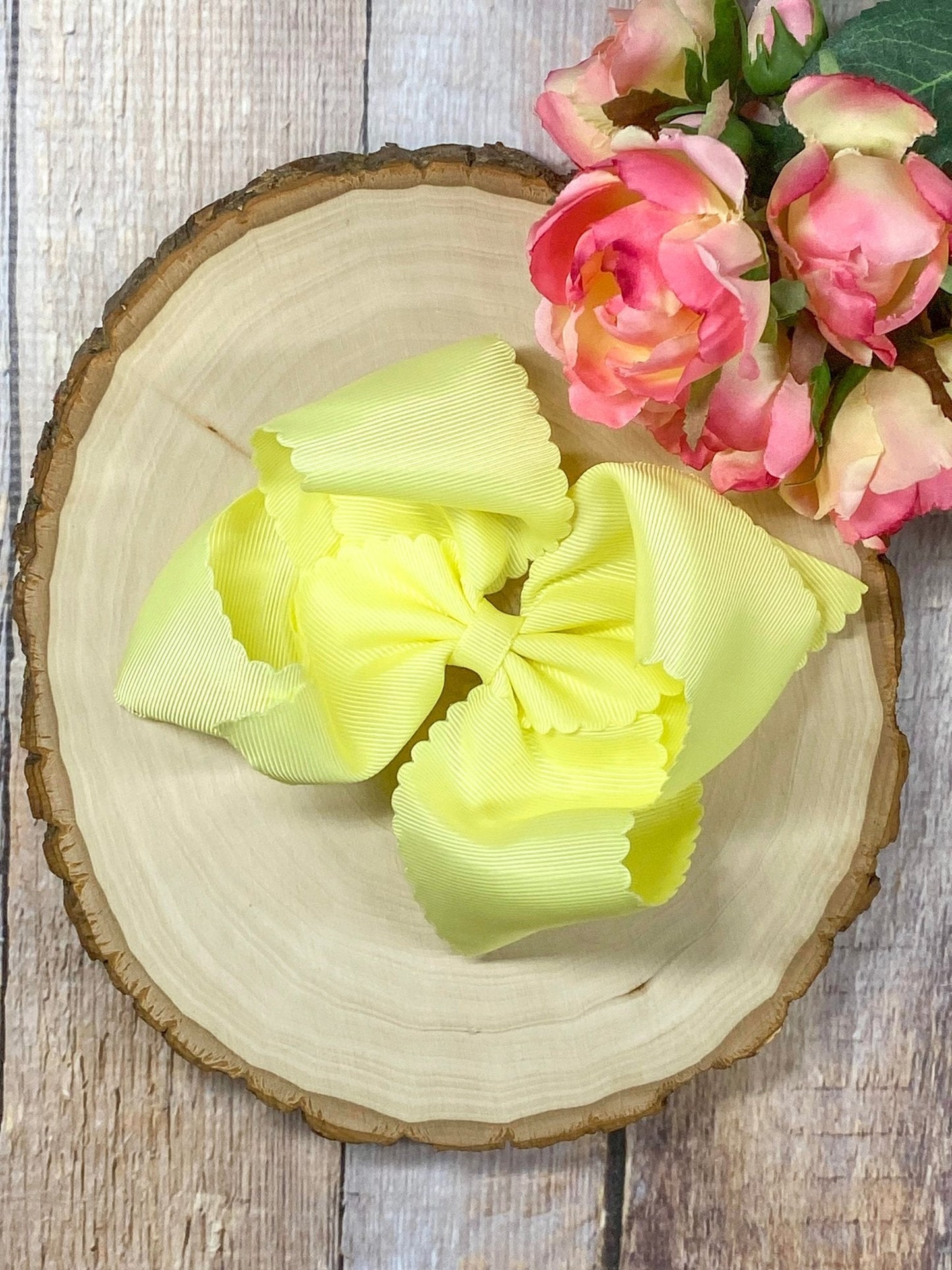 5.5" Oversize Scalloped Hair Bow | Clip or Headband