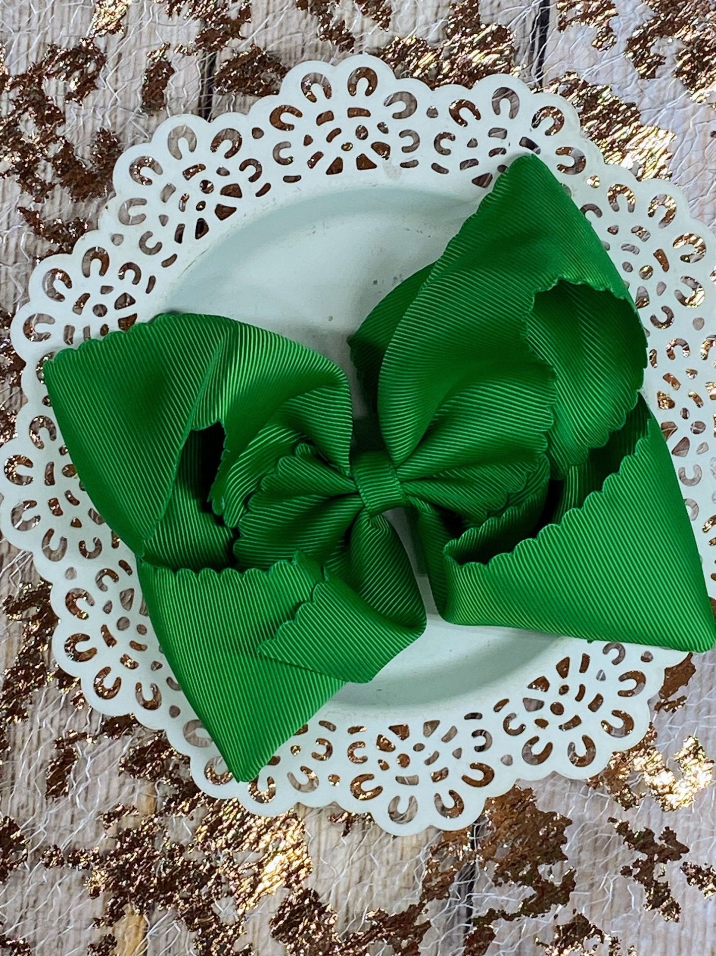 5.5" Oversize Scalloped Hair Bow | Clip or Headband