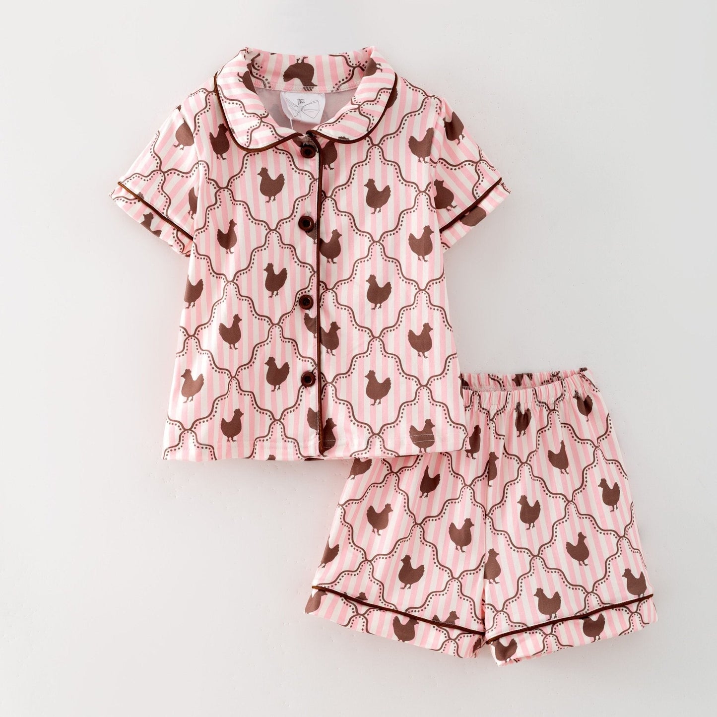 Pink Chicken Coop Pajama Set | Girls & Women Matching Farm Pajamas