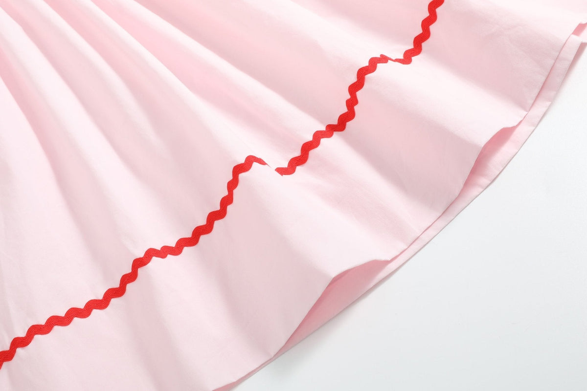 Pink Christmas Smocked Bishop Dress