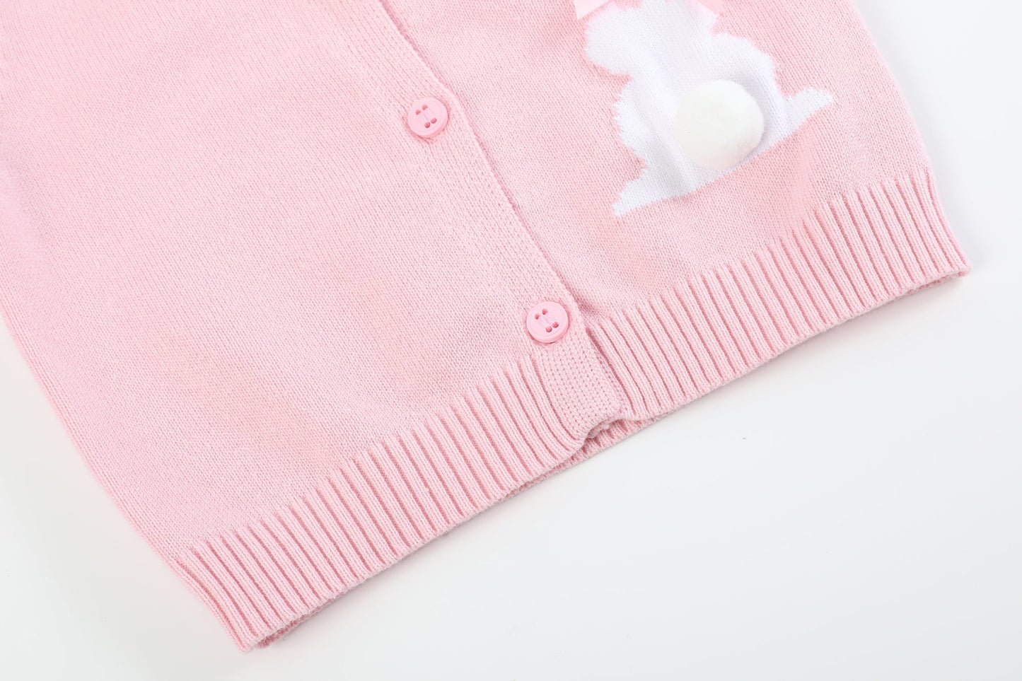 Pink Knit Bunny Cardigan