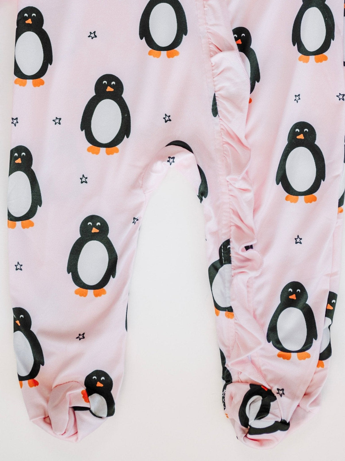Pink Polar Penguins Christmas Girls Infant Onesie