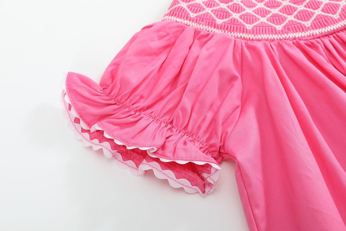 Pink & White Smocked Bubble Romper