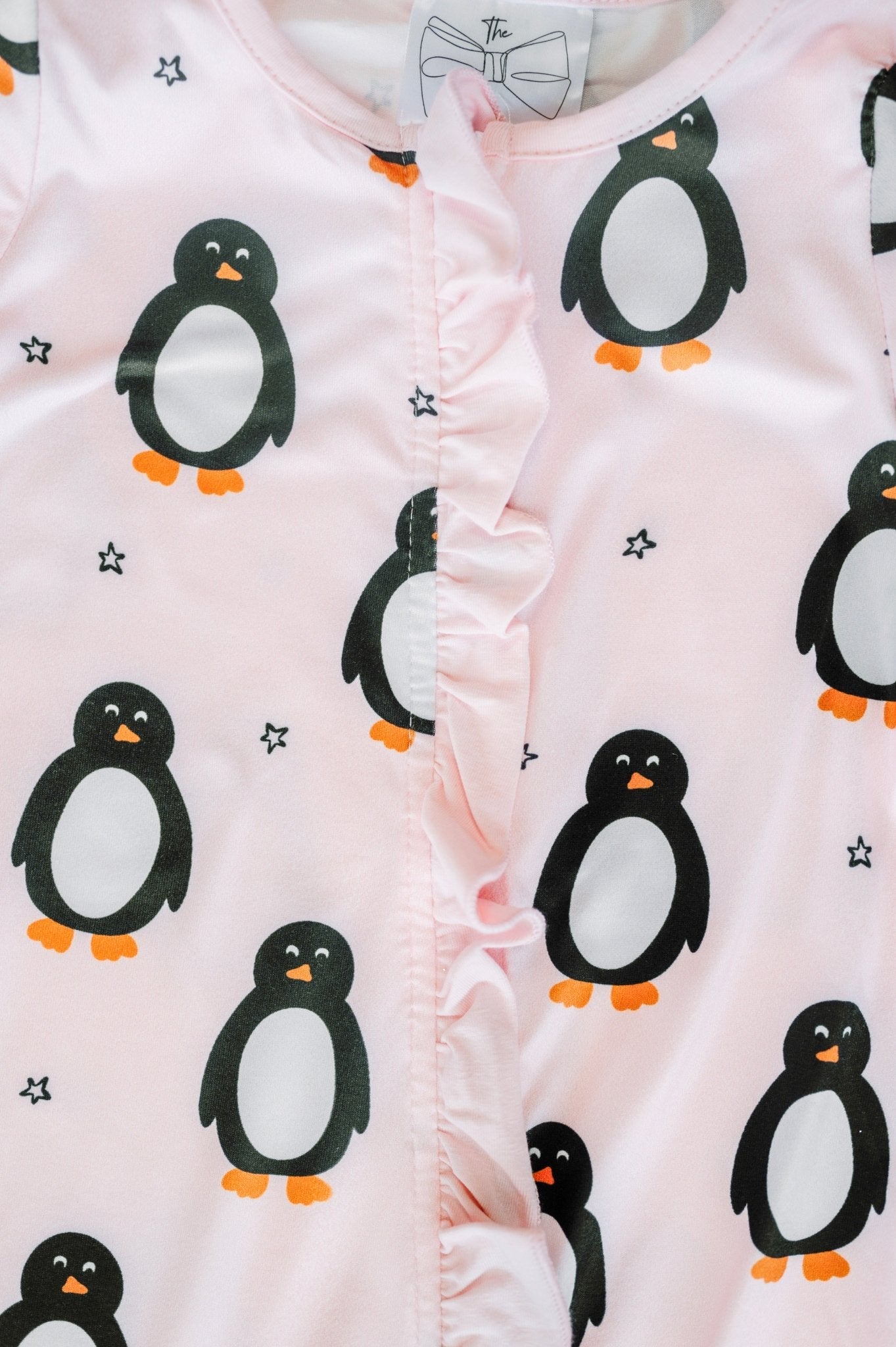 Pink Polar Penguins Christmas Infant Onesie
