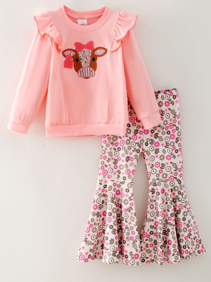 Pretty in Pink Cow Bell Bottom Set