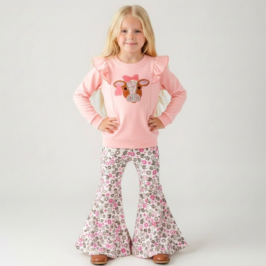 Pretty in Pink Cow Bell Bottom Set