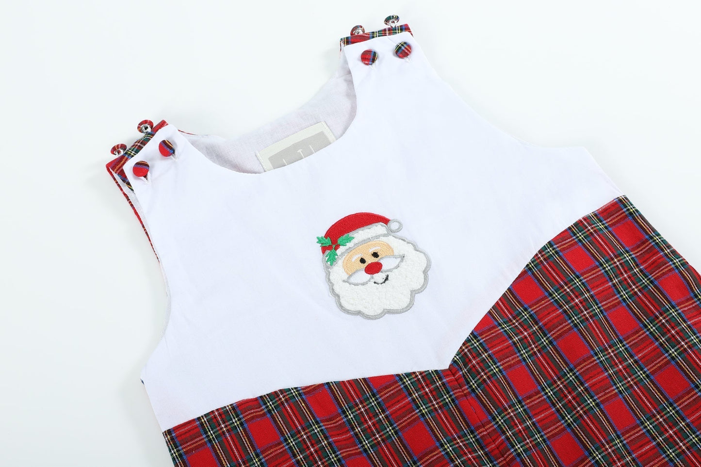 Red Christmas Plaid Santa Yoke Longalls