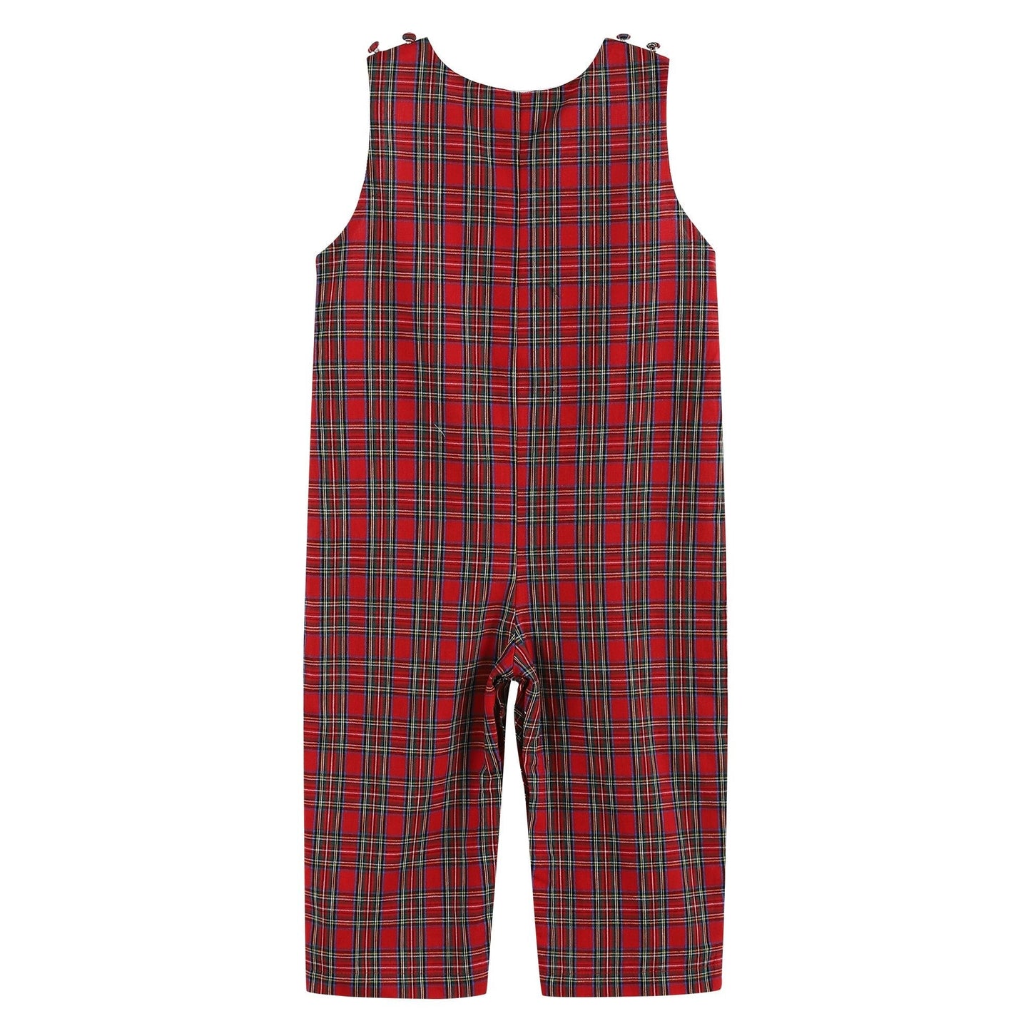 Red Christmas Plaid Santa Yoke Longalls