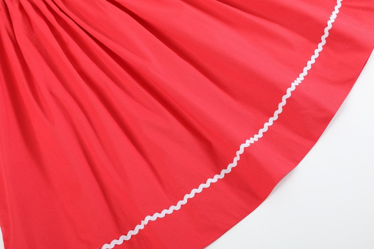 Red Santa Sleigh Bishop Dress