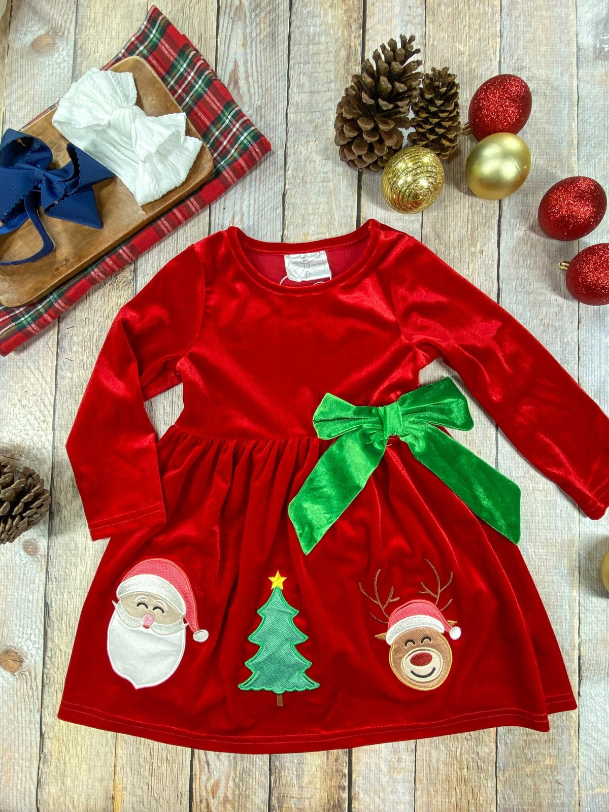Red Velvet Christmas Girls Dress