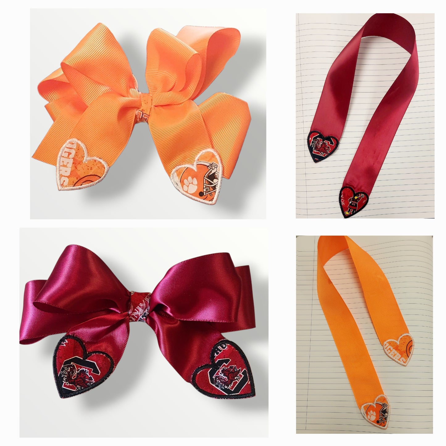 Clemson & Carolina Hairbow