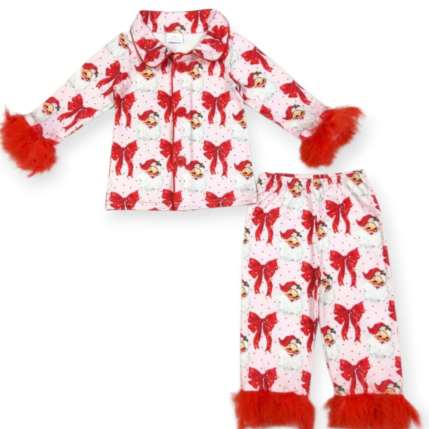 Fur trim Holiday pajamas